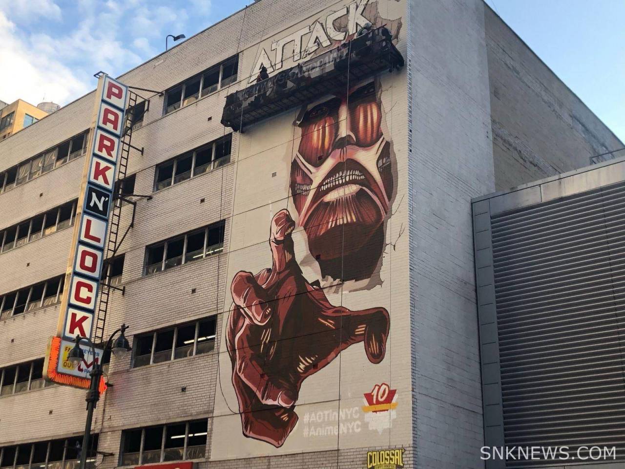 Attack on Titan celebra 100 millones de copias con mural en NY