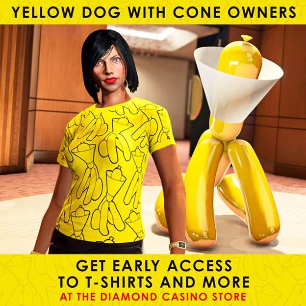 perro con cono amarillo GTA Online