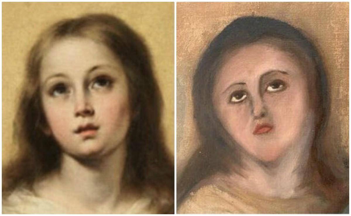"Inmaculada", la pintura de Murillo (1678) arruinada por un restaurador amateur 1