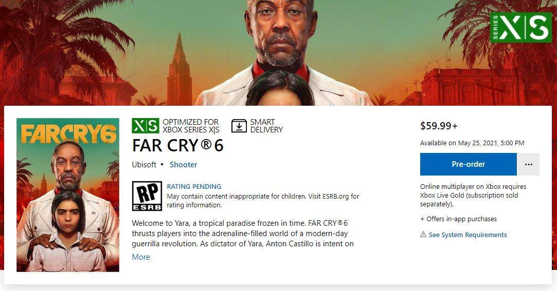 Rumor: Se filtra nueva fecha de lanzamiento de Far Cry 6 en tienda digital de Microsoft 1