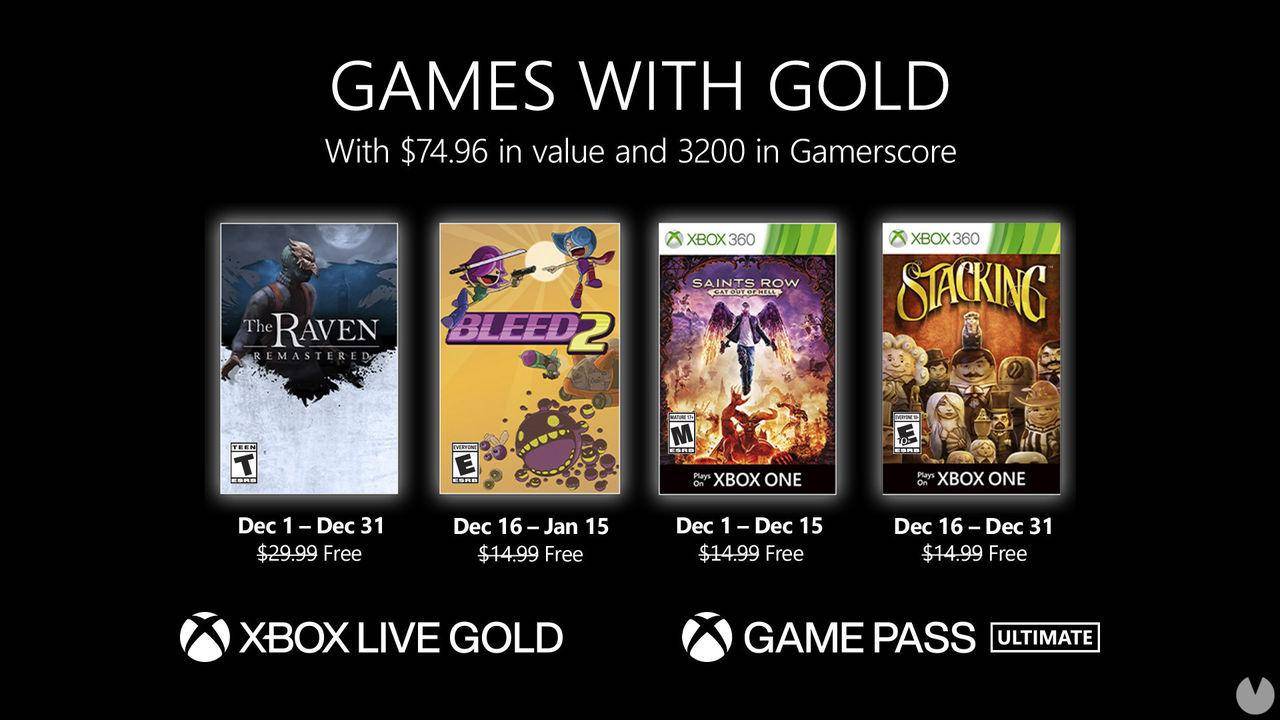 Conoce los juegos de Xbox Live Gold para el mes de Diciembre 2020