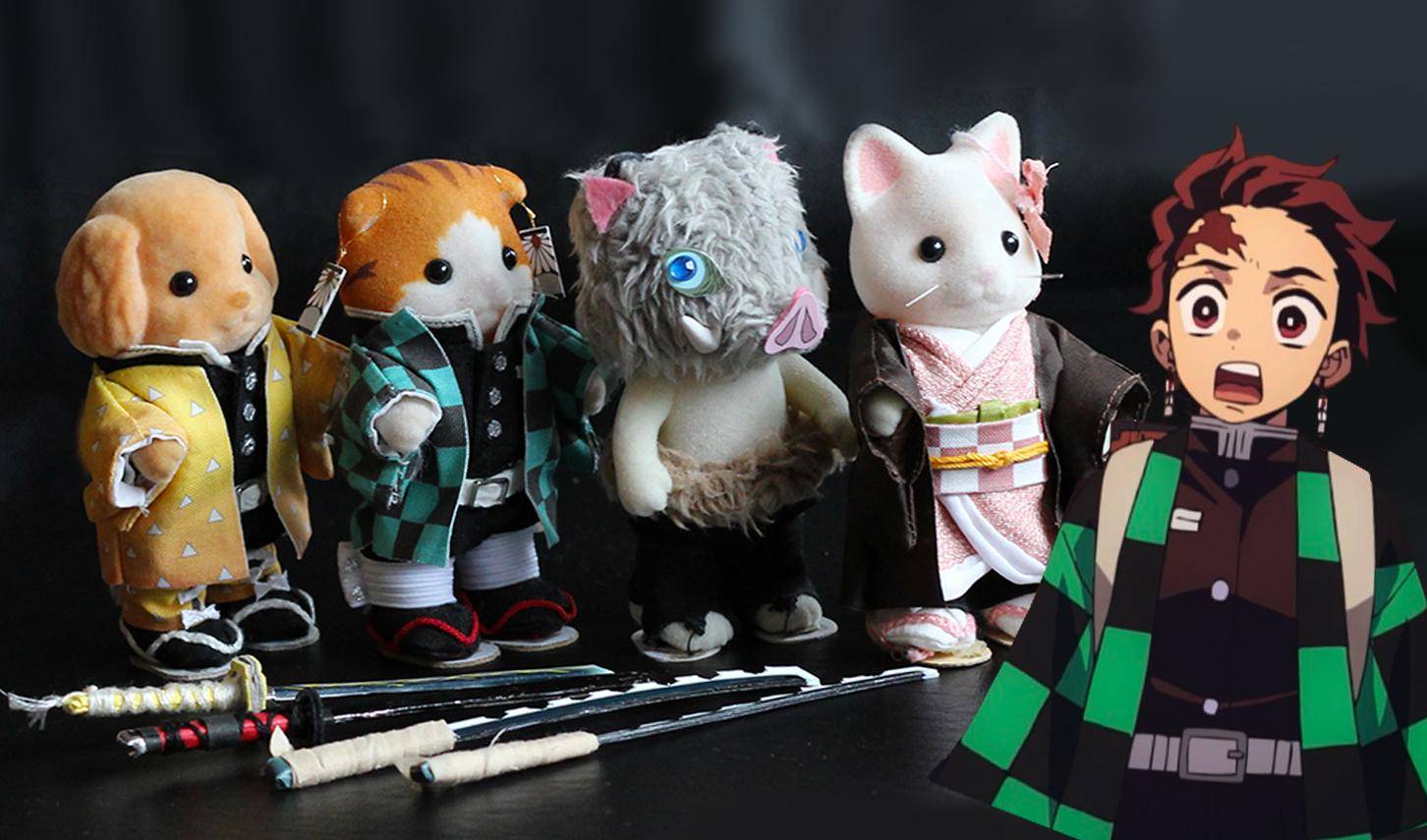 Fan caracteriza Calico Critters en personajes de Demon Slayer: Kimetsu no Yaiba