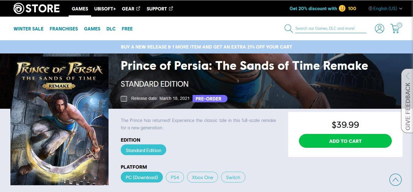 Prince of Persia: The Sands of Time Remake podría llegar a Switch, PS5, y Xbox Series X en 2021 1