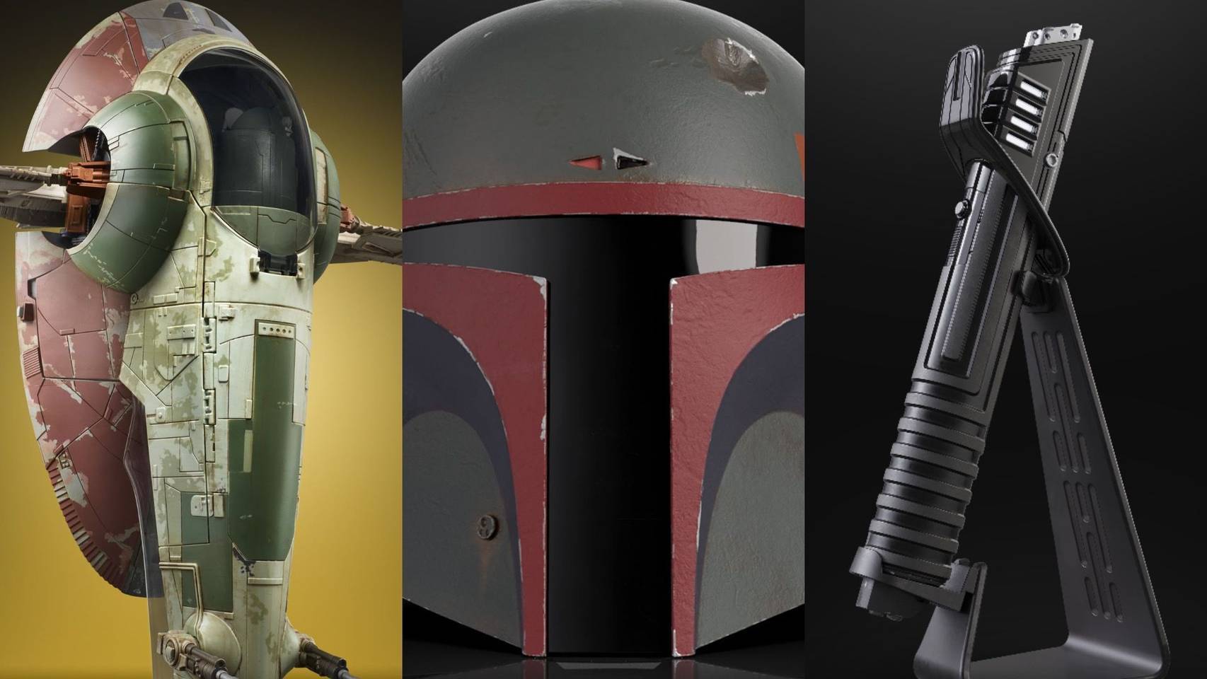 The Mandalorian: Hasbro anuncia réplica del Darksaber, Slave 1 y casco de Boba Fett