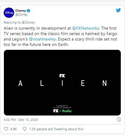 Alien nueva serie de Disney