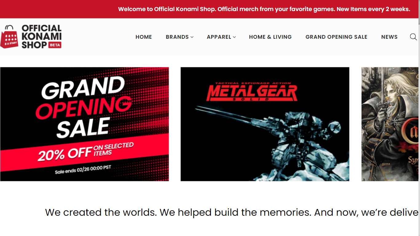 Konami ha abierto oficialmente su tienda online