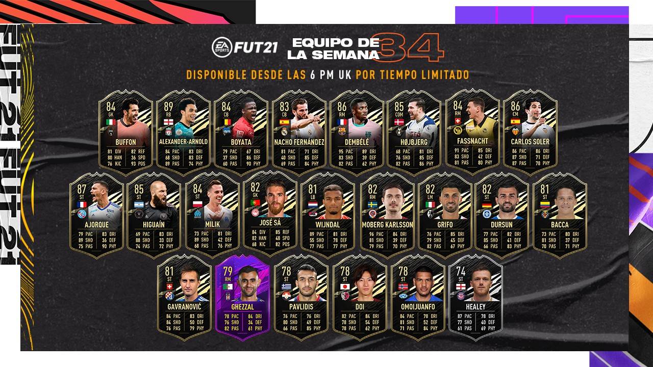 Este es el equipo de FIFA 21 Ultimate Team para la semana 34