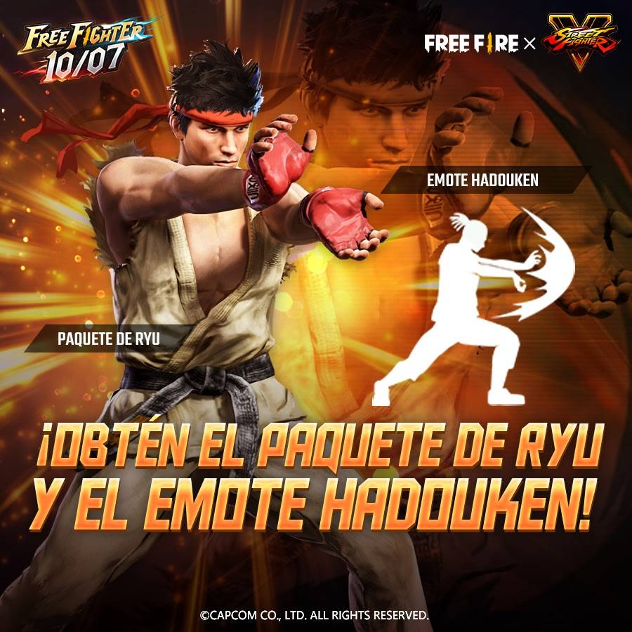 La colaboración entre Free Fire y Street Fighter V llegará a su fin este 10 de Julio 2
