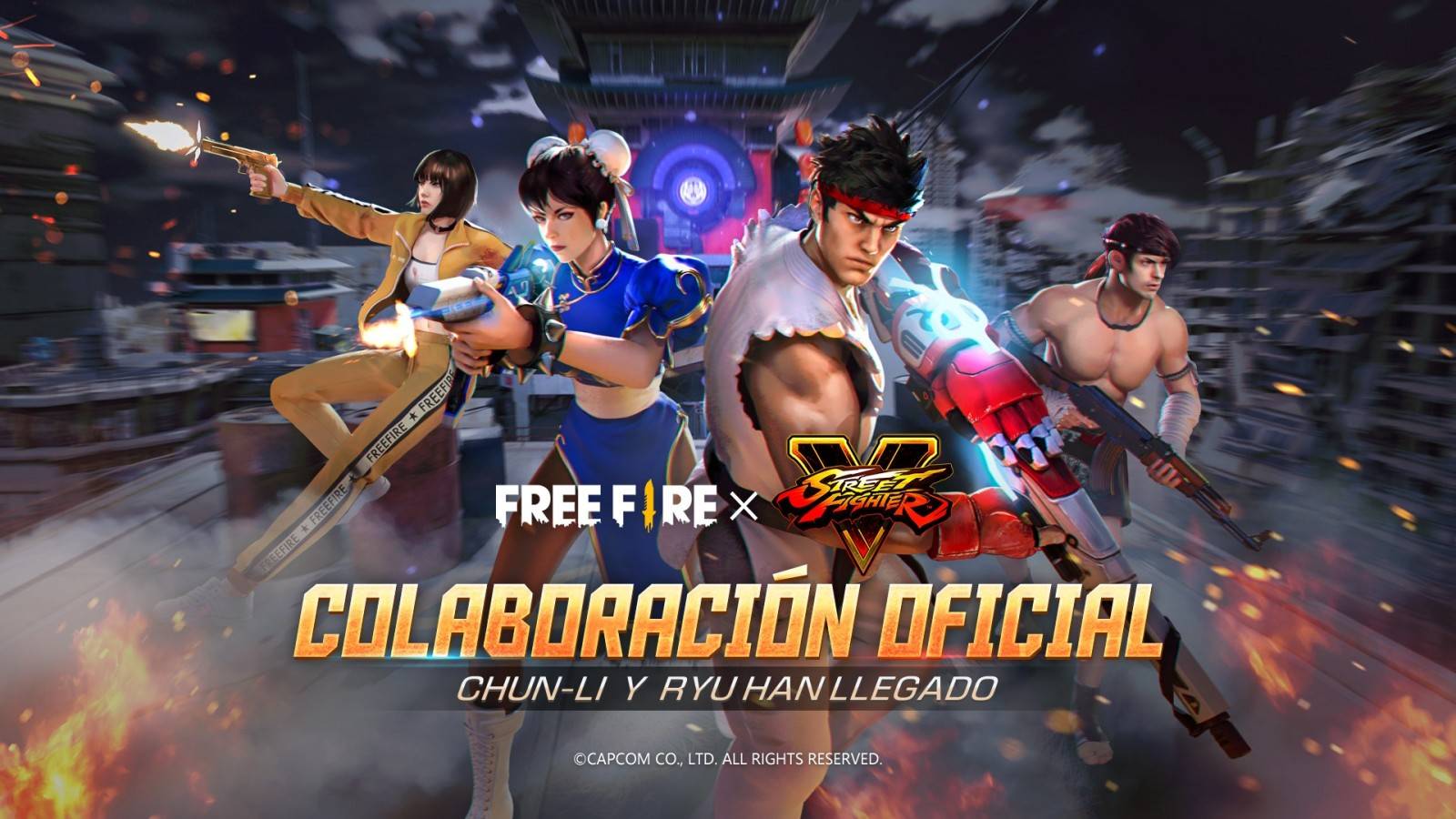 ¡Free Fire anuncia colaboración con Street Fighter V!