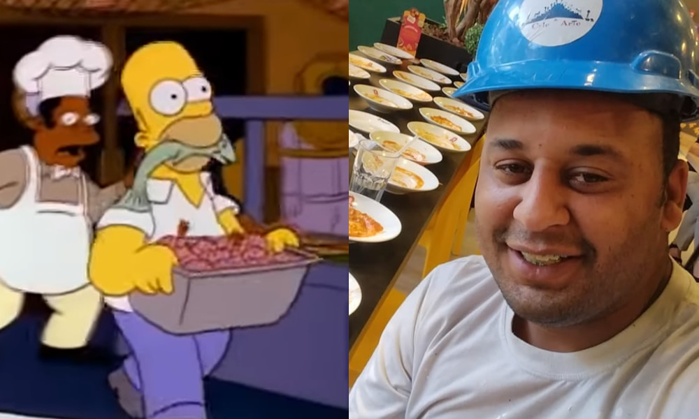 Los Simpson lo predijeron: Hombre come 15 platos en buffet, lo corren al pedir 8 más