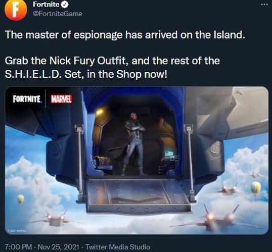 Nick Fury llega a la Isla de Fortnite 1