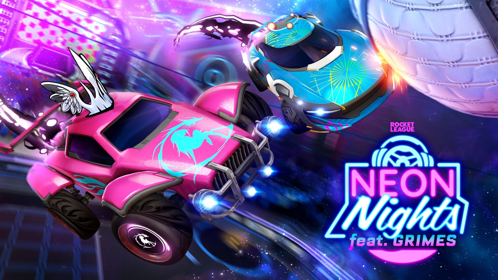 Rocket league, Grimes, Neon Nights