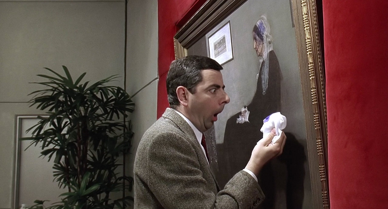 Guardia, pintura, ojitos, Mr Bean