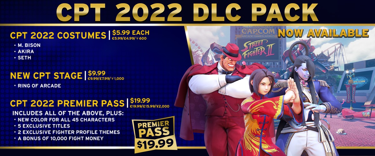 Street Fighter V DLC Capcom Pro tour 2022