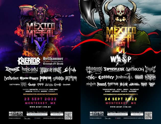 La V & VI edición del México Metal Fest es una realidad que podremos disfrutar éste próximo 23 y 24 de septiembre 2022 en la ciudad de Monterrey, Nuevo León en México. 