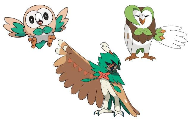 Pokémon - Rowlet, Dartrix, Decidueye