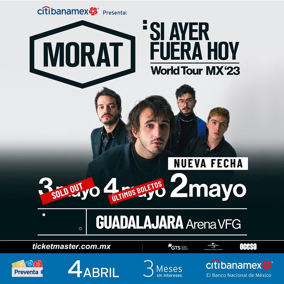 ¡Morat anuncia tercera fecha para Guadalajara en mayo 2023! 1