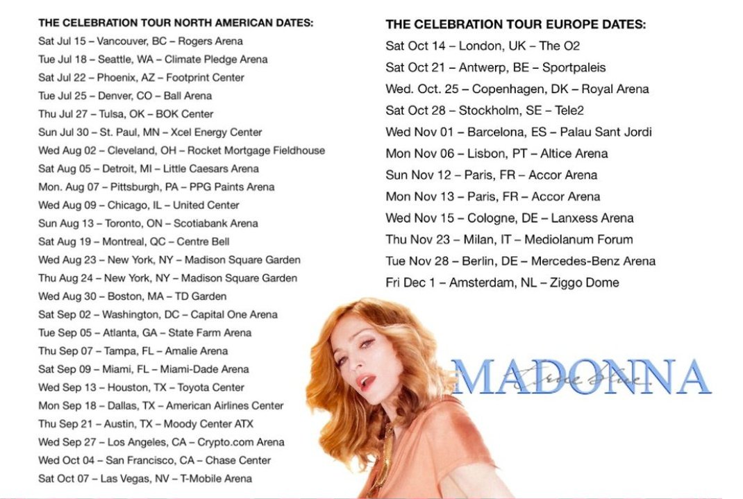 Madonna 2024 Tour Setlist Milly Suzette
