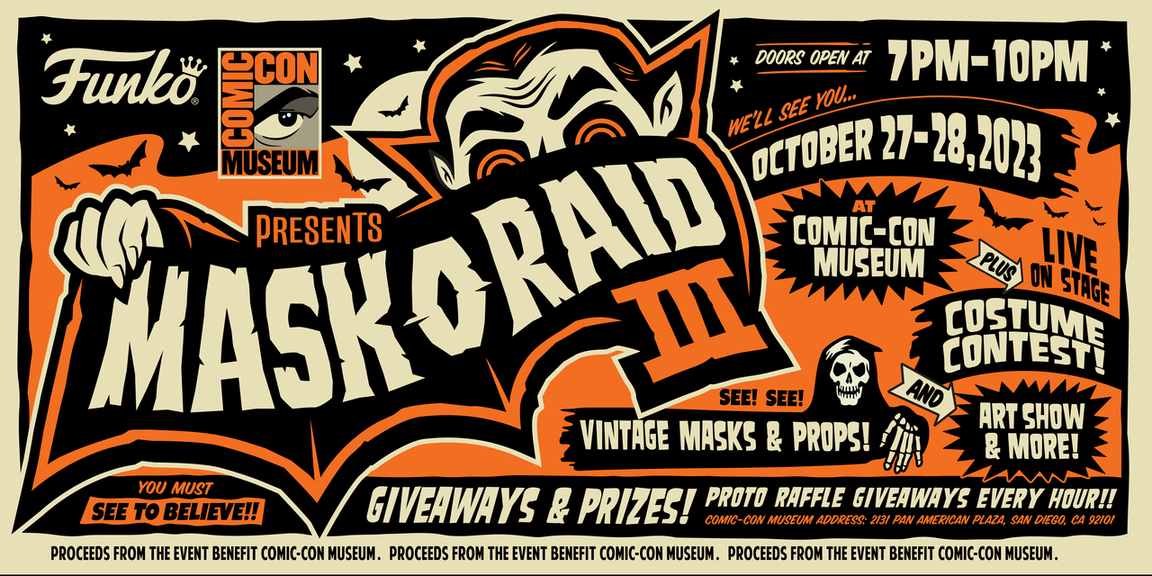 Mask O Raid III ¡La gran fiesta de halloween de Comic-Con Museum y Funko!