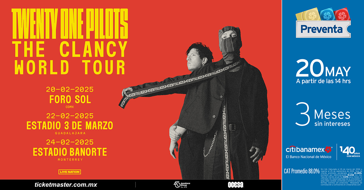 Twenty One Pilots anuncia 3 conciertos en México 1