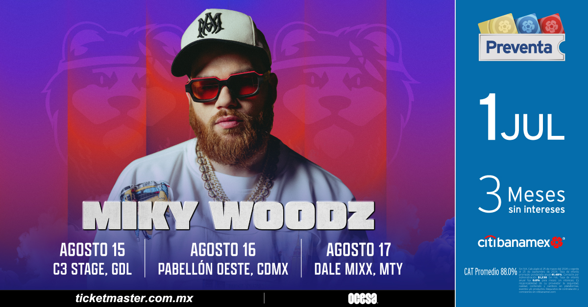 Miky Woodz anuncia 3 conciertos en México en agosto 1