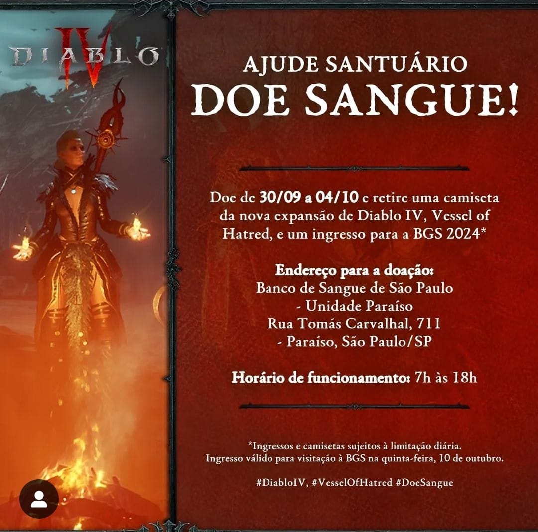 Diablo IV: Vessel of Hatred tendrá un espacio en el Brasil Game Show 1