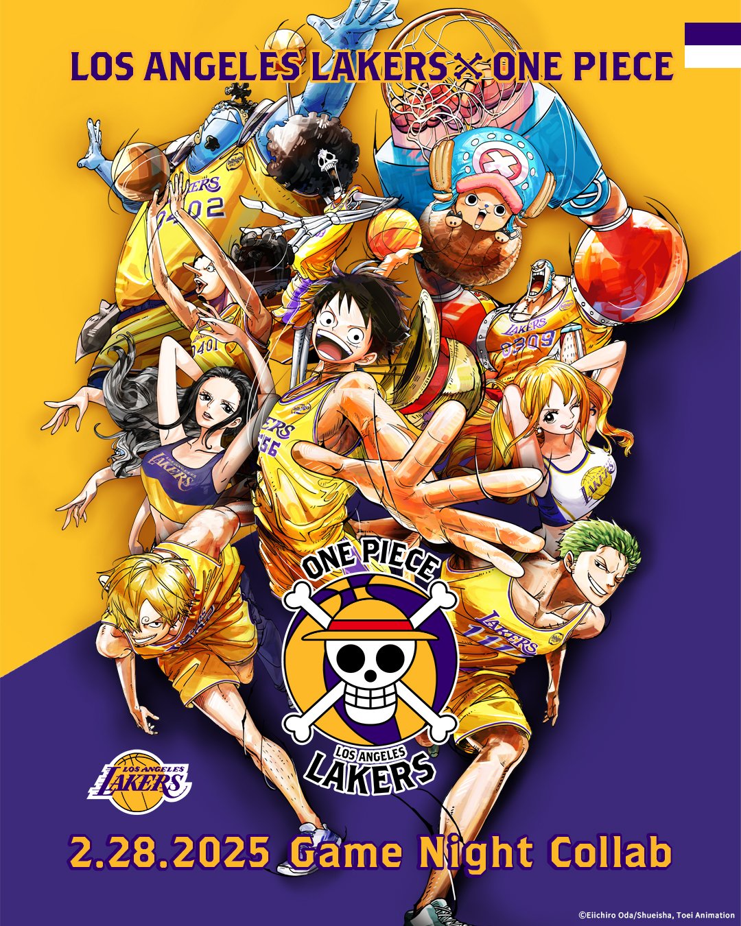 Los Lakers y One Piece lanzan una camiseta especial en una noche de juego inolvidable 1