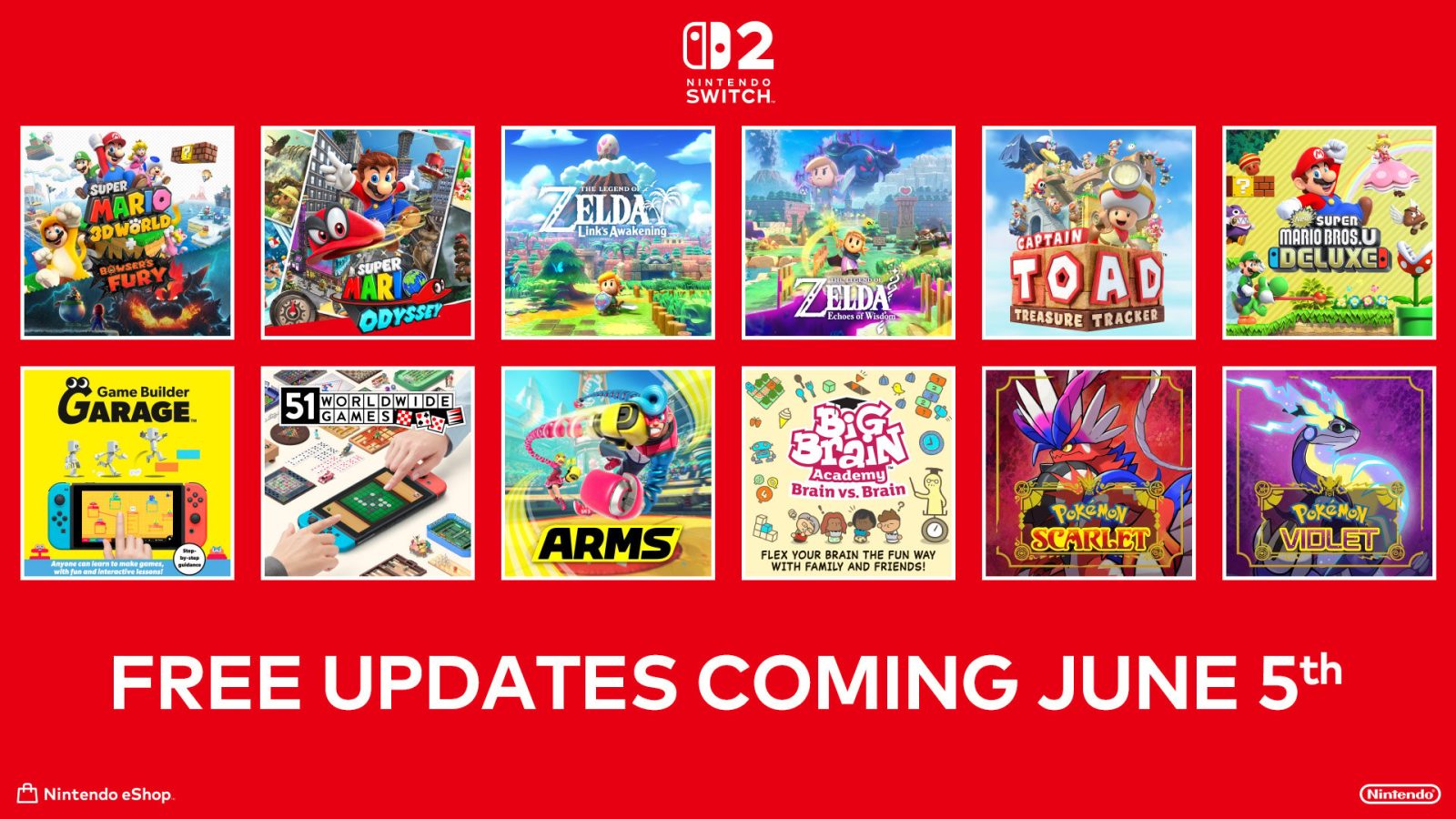 Nintendo anuncia actualizaciones gratuitas para 12 títulos en Switch 2 1 Nintendo