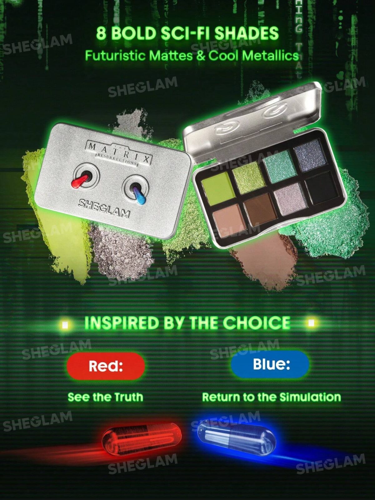 The Matrix x SHEGLAM lanzan una colección increíble 6 the matrix sheglam