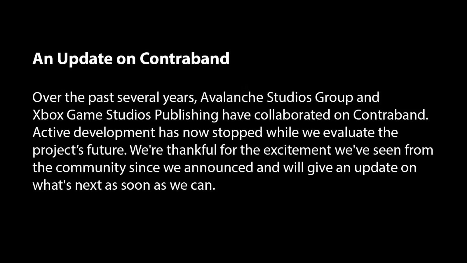 Contraband ha sido cancelado 1 Contraband