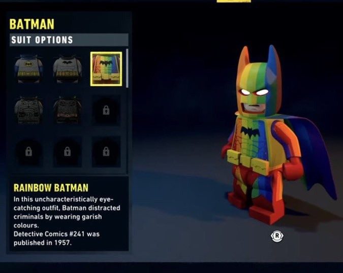 Acusan al nuevo juego de LEGO Batman de Woke por su Batitraje arcoíris... 1 Acusan al nuevo juego de LEGO Batman de Woke por su Batitraje arcoíris... 1