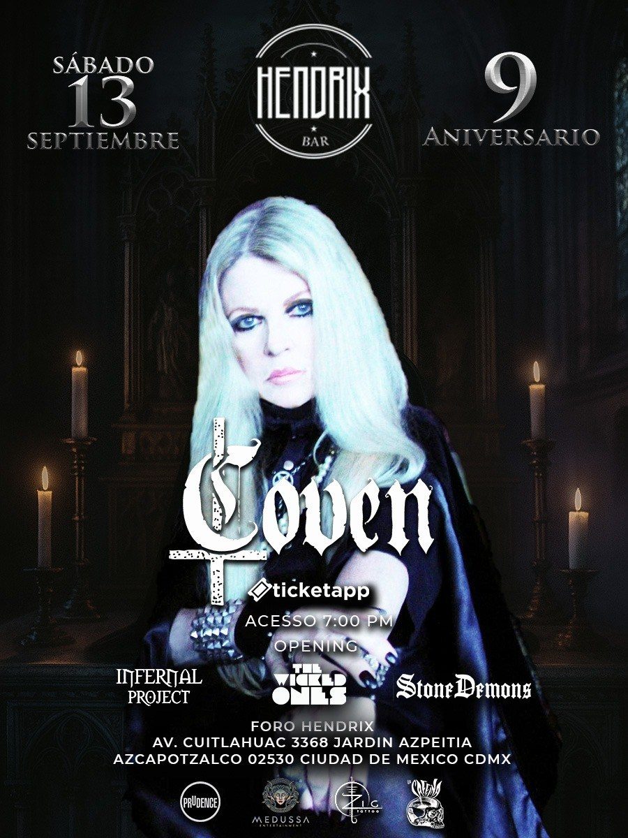 Coven traerá su emblematico Dark Rock al 9o Aniversario del HDX Circus Bar 1 Coven HDX Circus Bar 9 Aniversario
