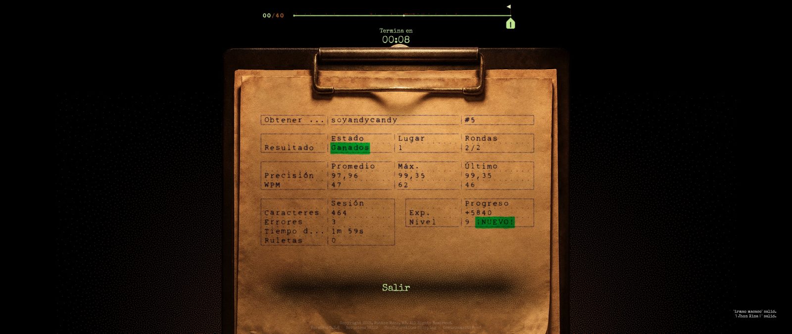 Primeras impresiones: FINAL SENTENCE, el battle-royale de ortografía (PC) 5 final sentence