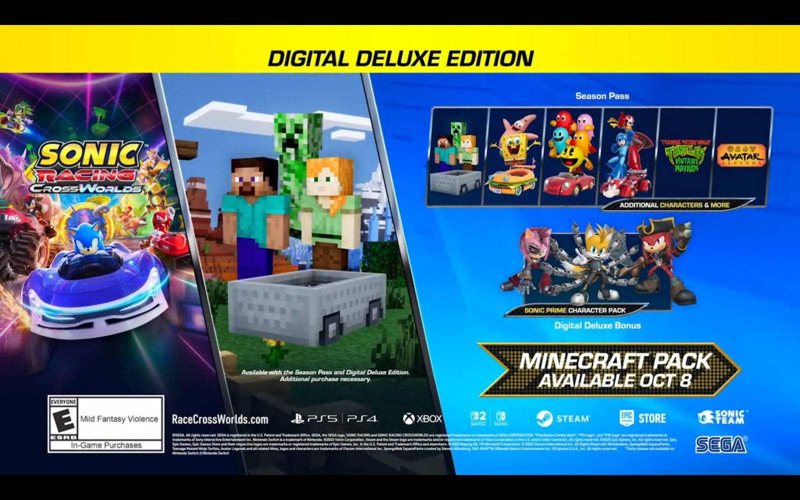 Sonic Racing CrossWorlds presenta el tráiler de la colaboración con Minecraft 2