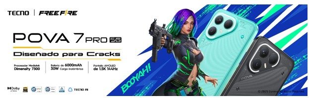 TECNO presenta su nuevo POVA 7 Pro 5G X Free Fire 1 TECNO presenta su nuevo POVA 7 Pro 5G X Free Fire 1