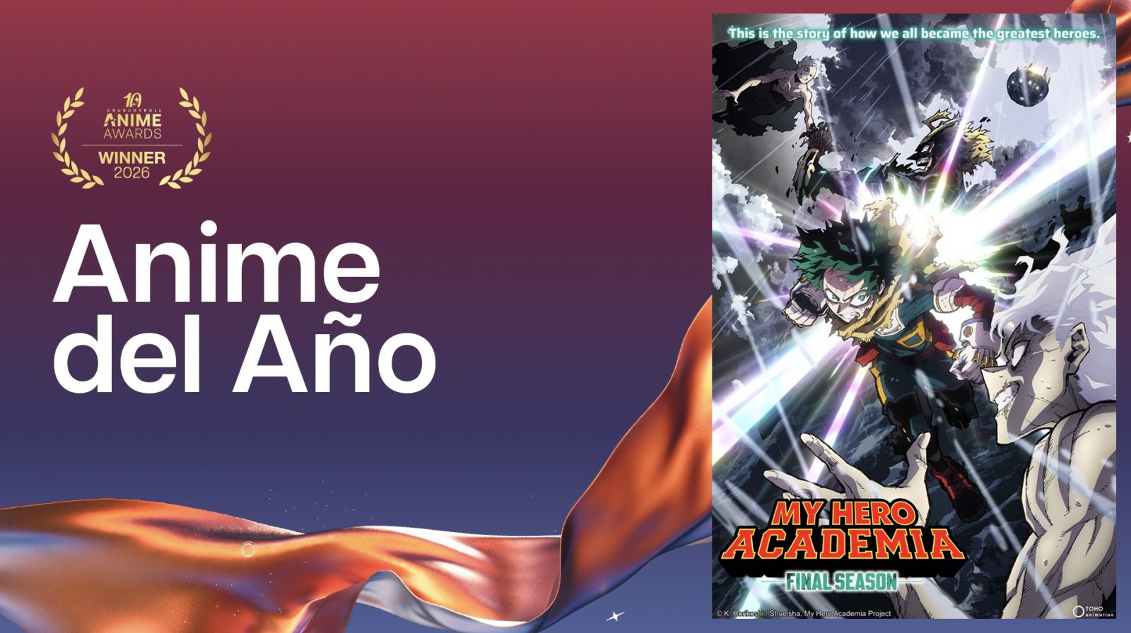Los Crunchyroll Anime Awards 2026 coronan a My Hero Academia y Demon Slayer 1