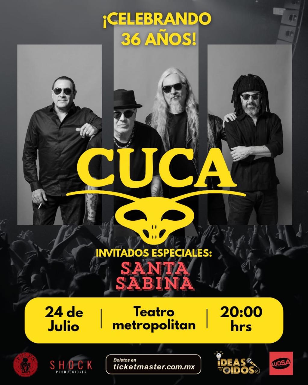 Cuca festeja 36 años con un concierto especial en el Teatro Metropólitan 2 cuca