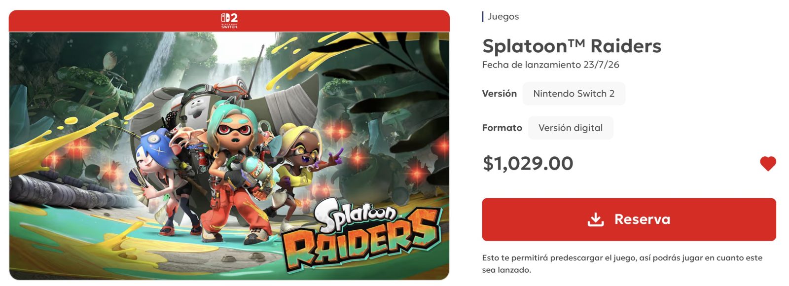 Splatoon Raiders ya se puede reservar en la eShop para su lanzamiento esta semana 2 Splatoon Raiders ya se puede reservar en la eShop para su lanzamiento esta semana 2