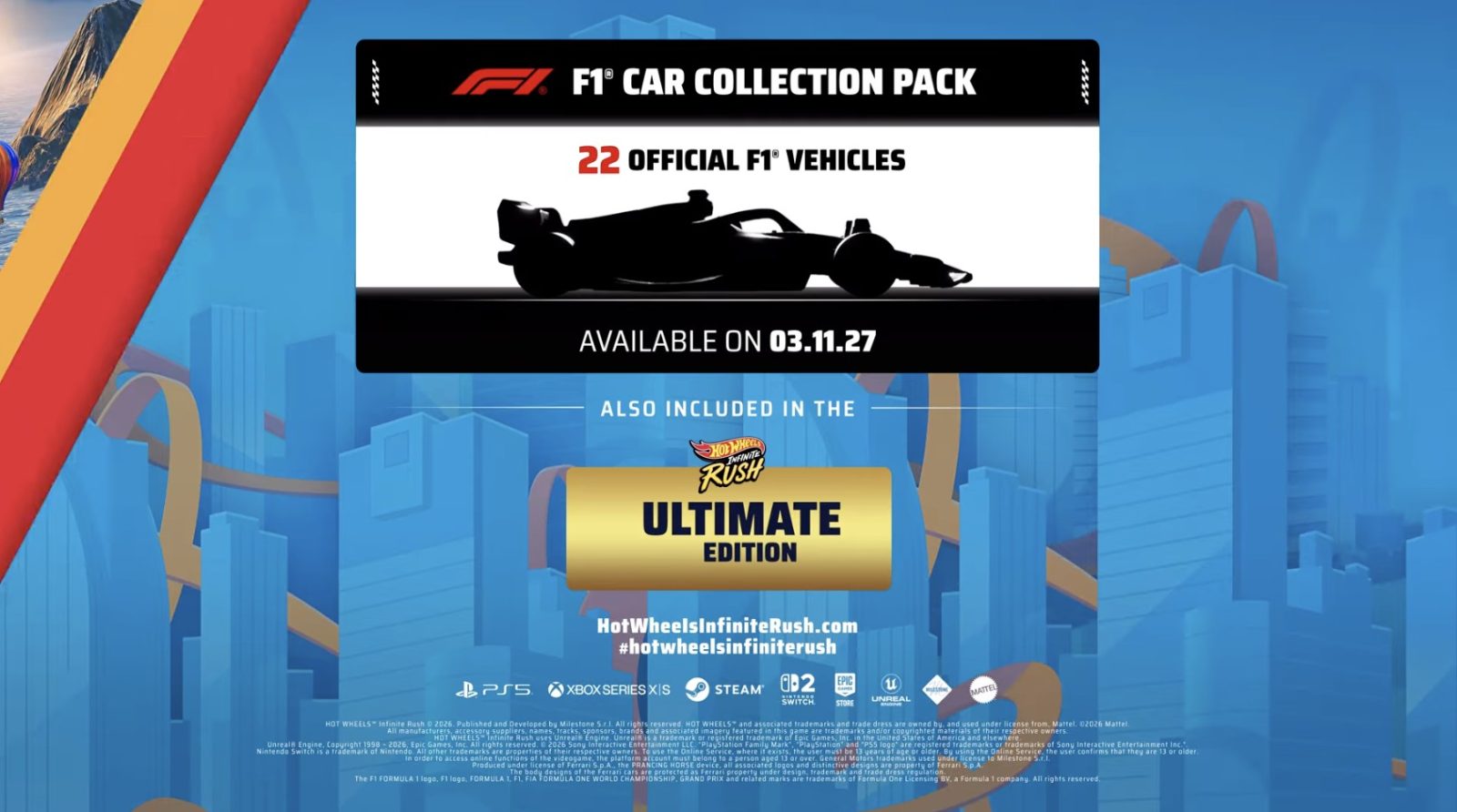 HOT WHEELS Infinite Rush anuncia el Paquete de Colección de Autos de F1 3 HOT WHEELS Infinite Rush
