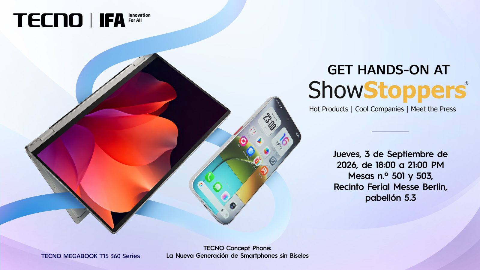 TECNO presenta en IFA 2026 su Concept Phone sin bordes y nuevas innovaciones 1 TECNO presenta en IFA 2026 su Concept Phone sin bordes y nuevas innovaciones 1