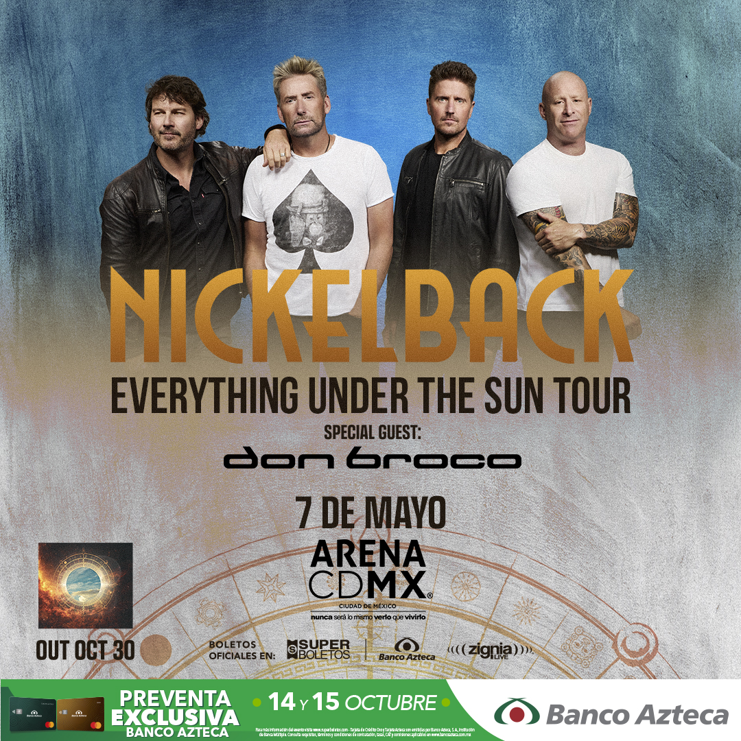 ¡Nickelback vuelve a México! Todo sobre su concierto en la Arena CDMX 2 nickelback